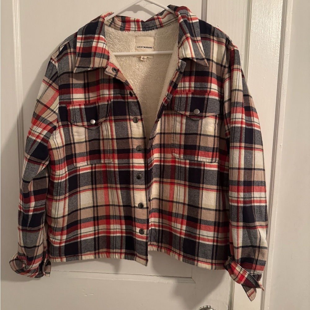 Lucky Brand Cozy Fleece Jacket - Cream